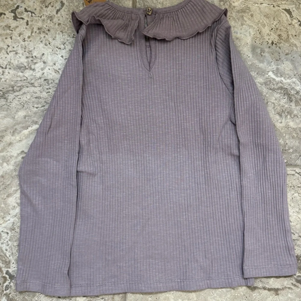 NWT Size 5T Easy-Peasy Long Sleeve Rib Ruffle Collar Top purple